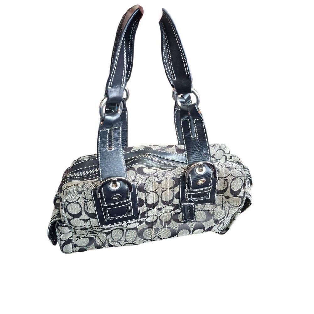 Coach 10078 Jacquard Mia signature satchel  top handle